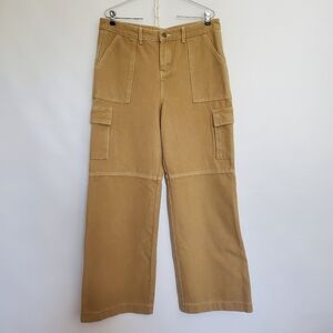 PRINCESS POLLY CARGO PANTS WOMEN SZ 10 DUST DANCING CARGO CAMEL WIDE LEG NWT